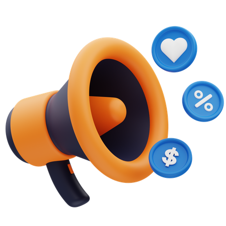 Megaphone Marketing  3D Icon