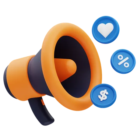 Megaphone Marketing  3D Icon