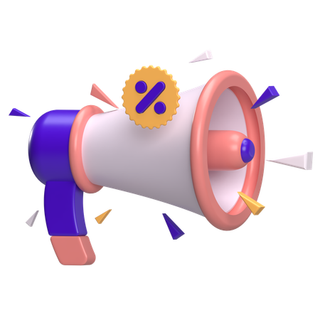 Megaphone Sale  3D Icon