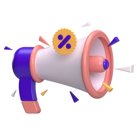 Megaphone Sale  3D Icon