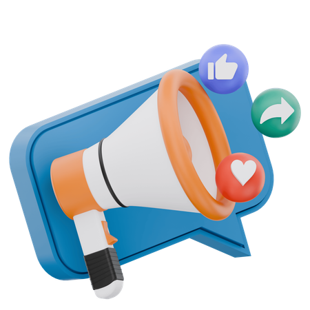 Megaphone Social Media Marketing Campaigns  3D Icon