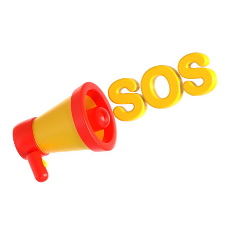 Megaphone Sos  3D Icon