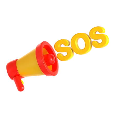 Megaphone Sos  3D Icon