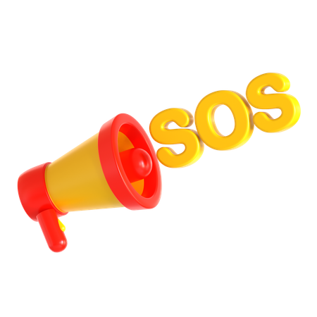 Megaphone Sos  3D Icon