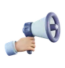 Megaphone with hand