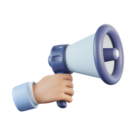 Megaphone with hand  3D Icon