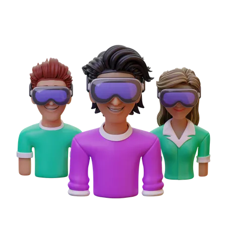 Mehrbenutzer-VR  3D Icon