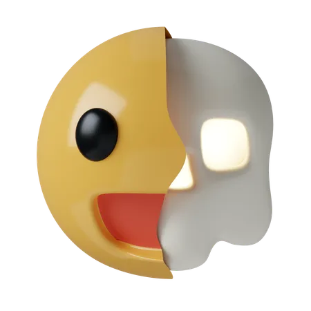 Emoji de meio crânio  3D Icon