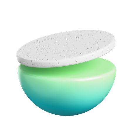 Meia esfera e torta  3D Icon