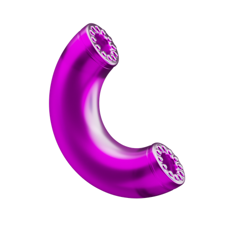 Formato de meio donut  3D Icon