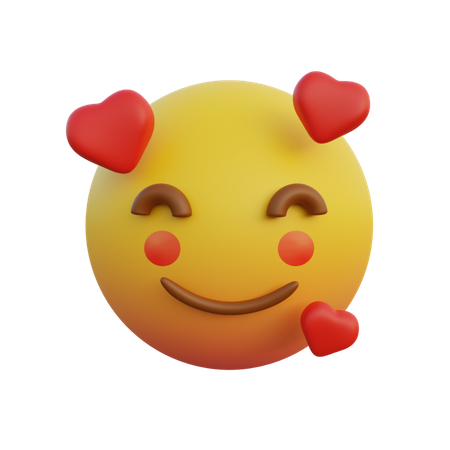 Sonrojándose las mejillas rojas con amor  3D Emoji