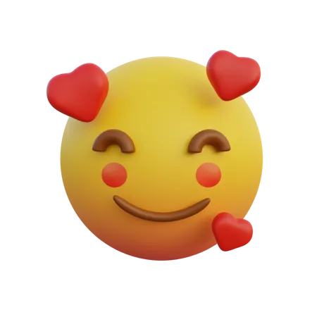 Sonrojándose las mejillas rojas con amor  3D Emoji