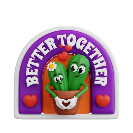 Mejor juntos  3D Icon