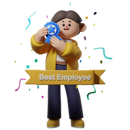 Mejor trabajador  3D Icon
