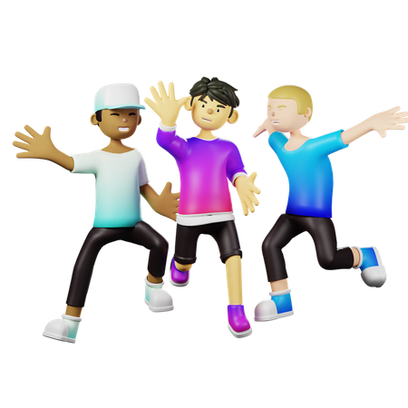 Melhores amigos dando cinco oi  3D Icon