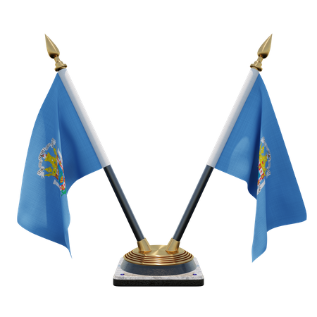 Porte-drapeau double bureau Melilla  3D Flag