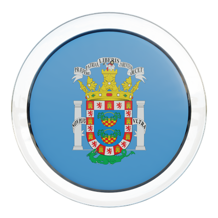 Melilla Round Flag  3D Icon