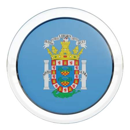 Melilla Round Flag  3D Icon