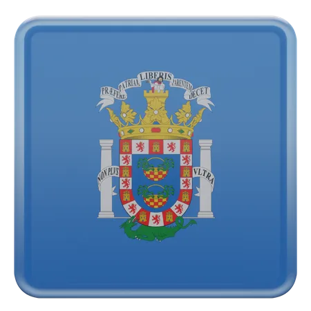 Melilla Square Flag  3D Icon