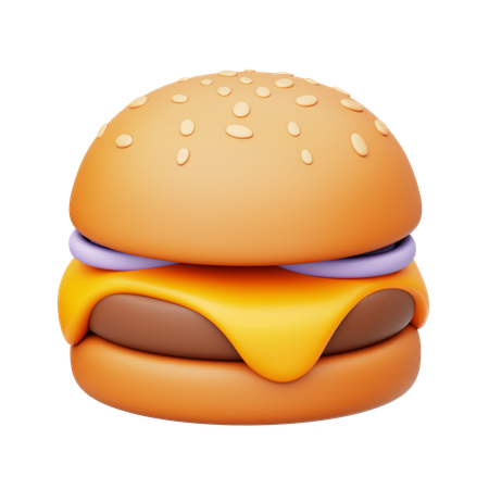 Melt Cheese Overload Beef Burger  3D Icon