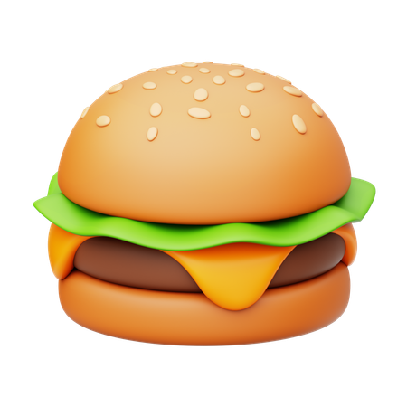 Melt Cheese Overload Beef Burger  3D Icon