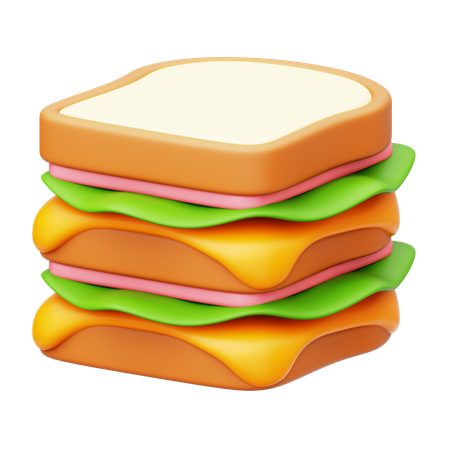 Melt Cheese Overload Sandwich  3D Icon