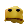3d melting face emoji logo