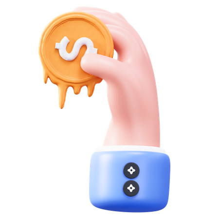 Melting Coins  3D Icon