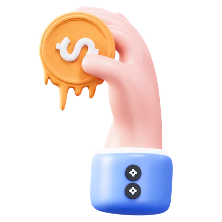 Melting Coins  3D Icon