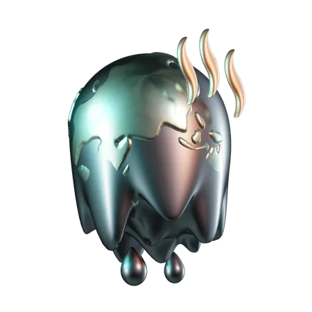 Melting Earth  3D Icon