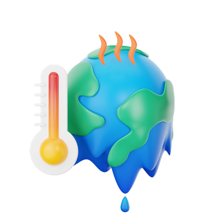 Melting Earth  3D Icon