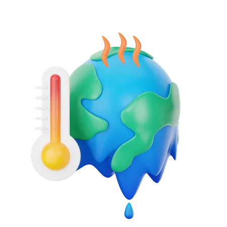 Melting Earth  3D Icon