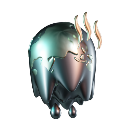 Melting Earth  3D Icon