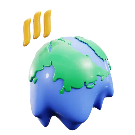 Melting Earth  3D Icon