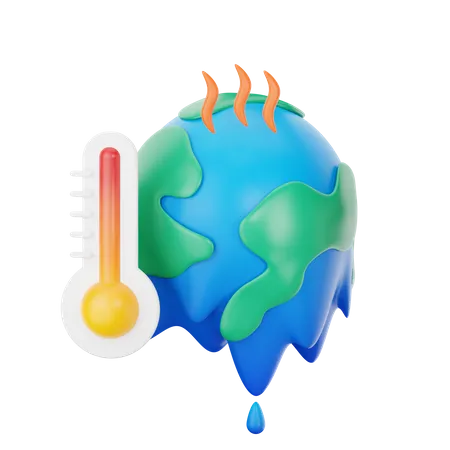Melting Earth 3D Icon