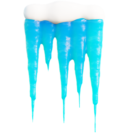 Melting Ice Icicle With Tint  3D Icon