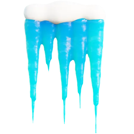 Melting Ice Icicle With Tint  3D Icon