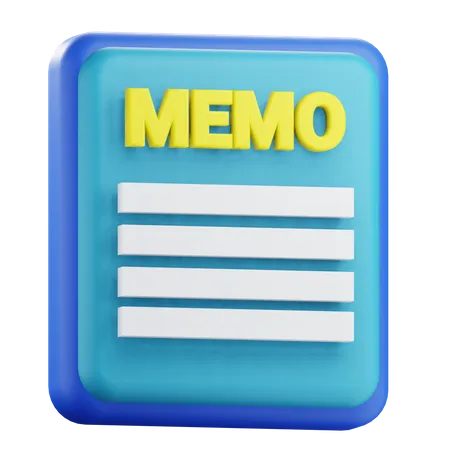 Memo  3D Icon