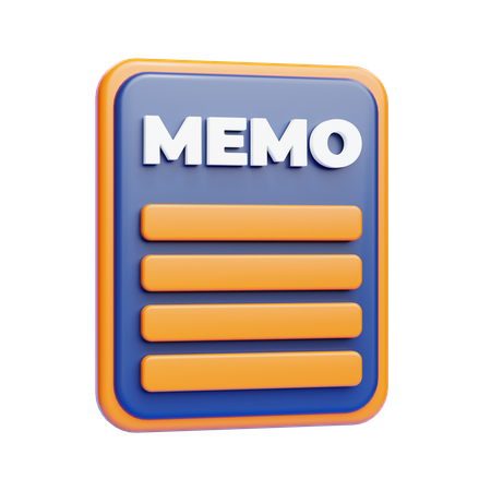 Memo file  3D Icon