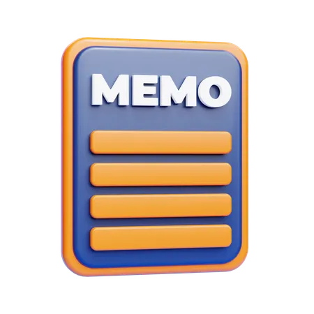 Memo file  3D Icon