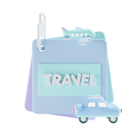Memo For Travel  3D Icon