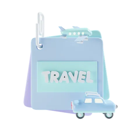 Memo For Travel 3 D Illustration 3D Icon