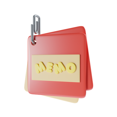 Memo Note  3D Icon