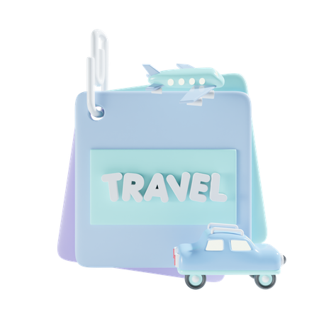 Nota para viajar  3D Icon