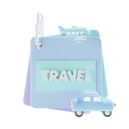 Nota para viajar  3D Icon