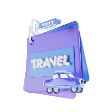 Nota para viajar  3D Icon