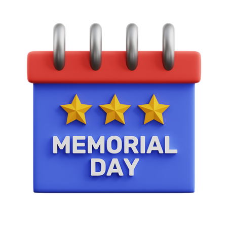 Memorial Day Calendar  3D Icon