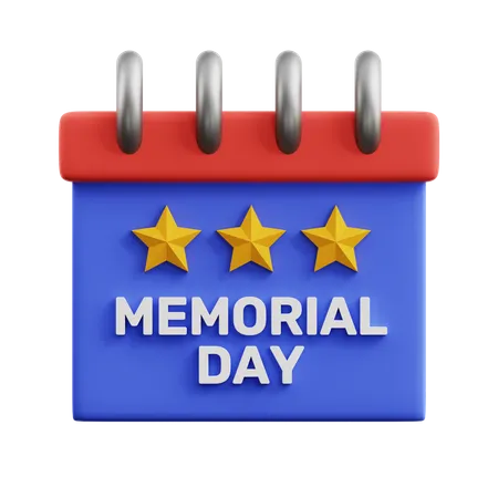 Memorial Day Calendar  3D Icon