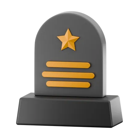 Memorial day tombstone  3D Icon