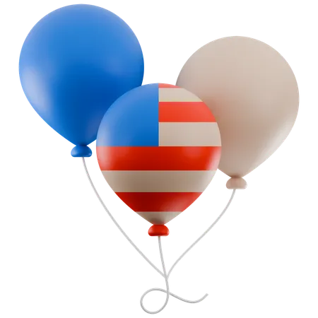 Memorial day USA balloon  3D Icon